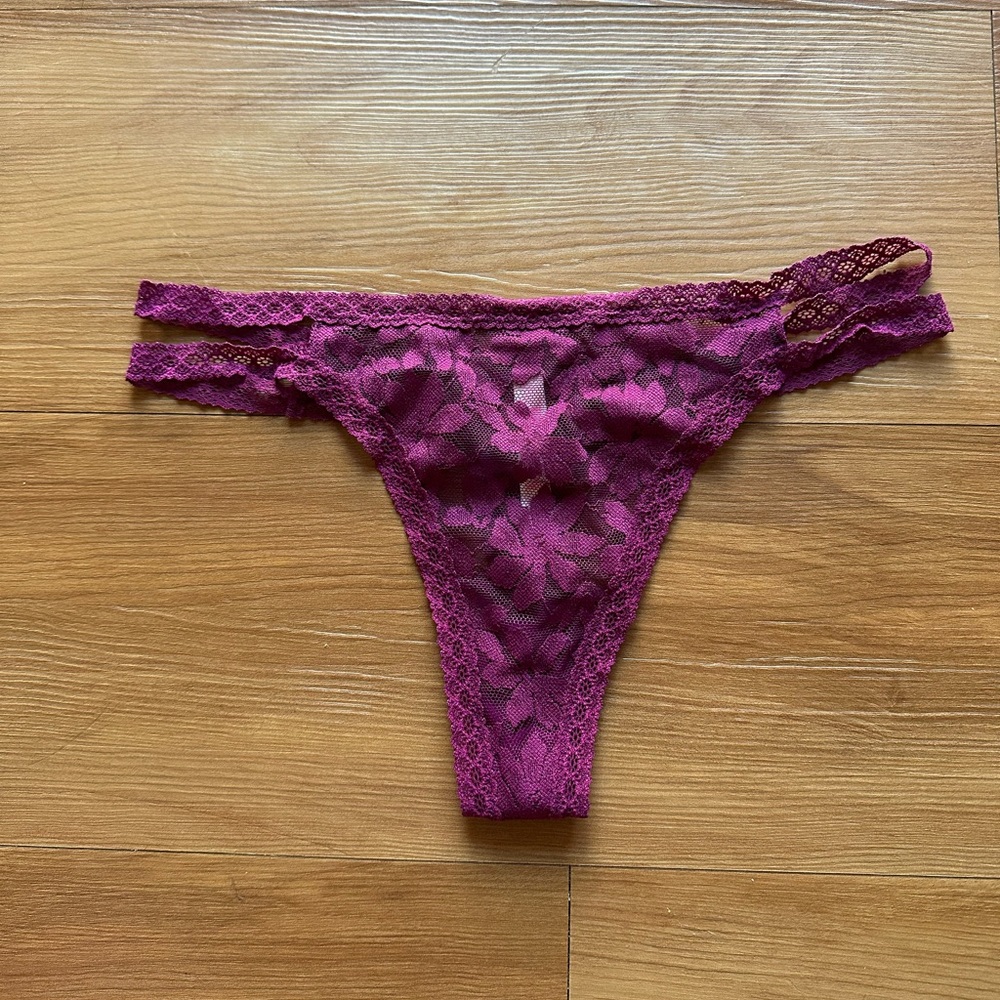 VS Pink Maroon Thong